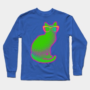 Girly Nerd Cat Long Sleeve T-Shirt